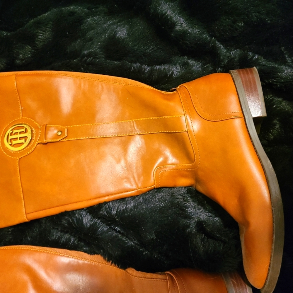 Tommy Hilfiger knee high wide leg boots